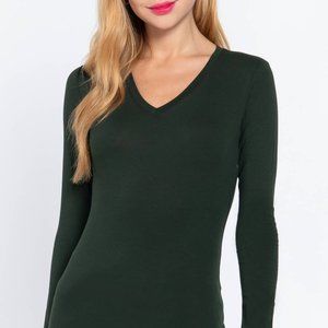 Dark Grren LS T shirt by 42pops